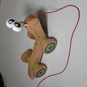 3/$30 HAPE Googly Eye Wooden Pull Toy Slug Snail
